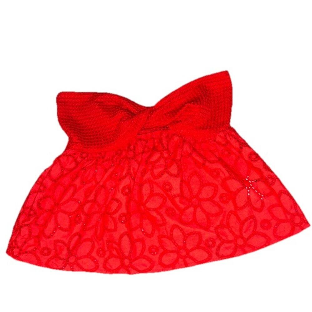 Shein Women’s Red Polyester Flower Strapless Top Size Small